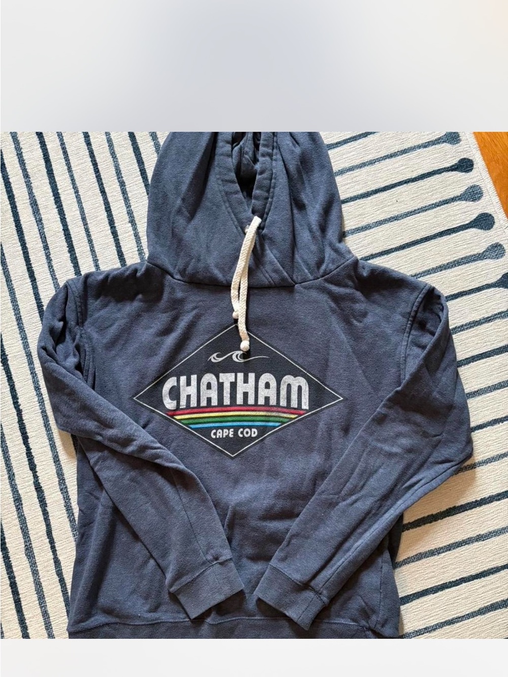 Cape Cod Navy Hoodie with Graphic Logo
